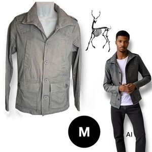 Kane & Unke Jacket Mens Medium Lightweight Military Style Hooded Packable Jacket